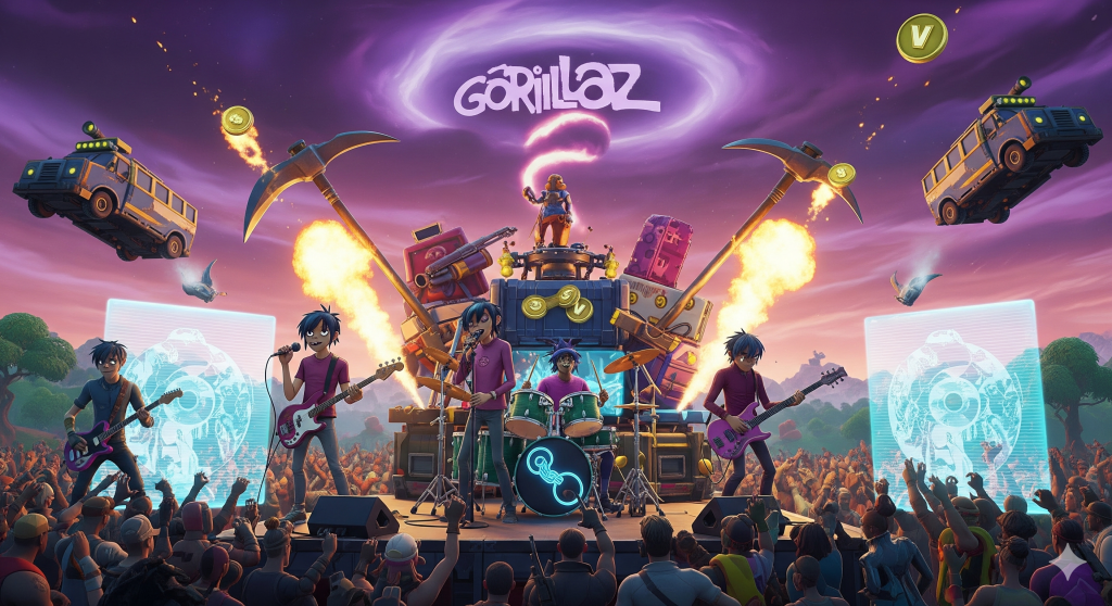 Gorillaz invadem o Fortnite Festival hoje (26) na Temporada 10