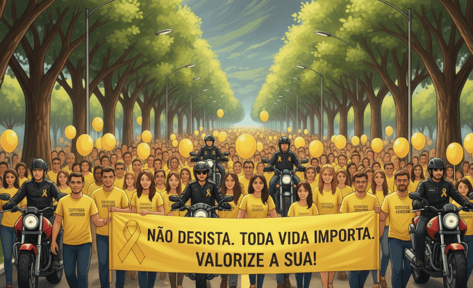 Motociata e caminhada pela vida no Setembro Amarelo em&nbsp;Cachoeiro