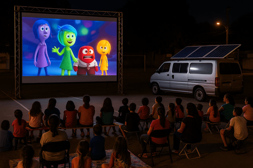 Cinema solar leva “Divertida Mente 2” a Cariacica com energia limpa